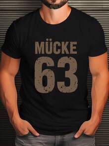 Mosquito Vintage M  63 Sports Typography Crinkle Plus Size Men'S T-Shirt - 黑色 - 查看 1