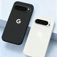 植絨液態親膚感手機殼，適用於 Pixel 6 6a 7 7a 7 Pro 8 8a 8 Pro 9 9a 9 Pro XL 10 10a 10 Pro XL 11 11 Pro XL - 白色 - 查看 2