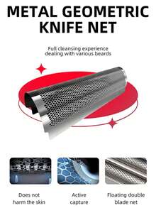 Kemei KM-3382 Hot-Selling Men's Electric Shaver, USB Rechargeable Reciprocating Shaver, Bald Men's Hair/Beard Trimmer, Dual Blade Head Razor 1pc - Light Grey - View 7
