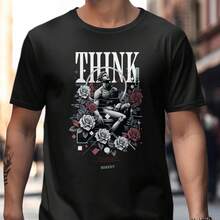 Estatua floral gráfica T1S1Hirt, ropa urbana oscura - Negro - Ver 1