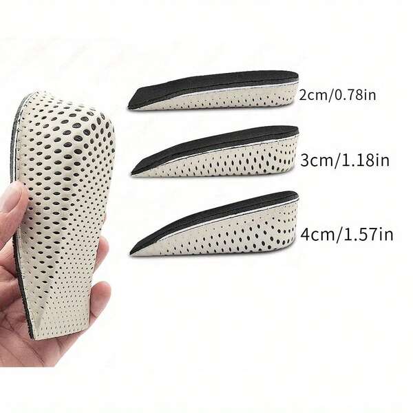 1.18/1.57 Breathable Height Increasing Insoles, Elastic Cotton Height Increasing Foot Protection Pads, Suitable For Sports, Fitness, Walking, Unisex Height Increasing Heel Pads, Shock-Absorbing Memory Foam Soft Bottom Heel Protection Pads