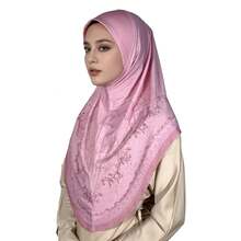 Jilbab Bermotif, Warna Polos Elegan, Desain Tipis, Jilbab Minimalis untuk Sehari-hari - 6# Cokelat Mocha - View 14