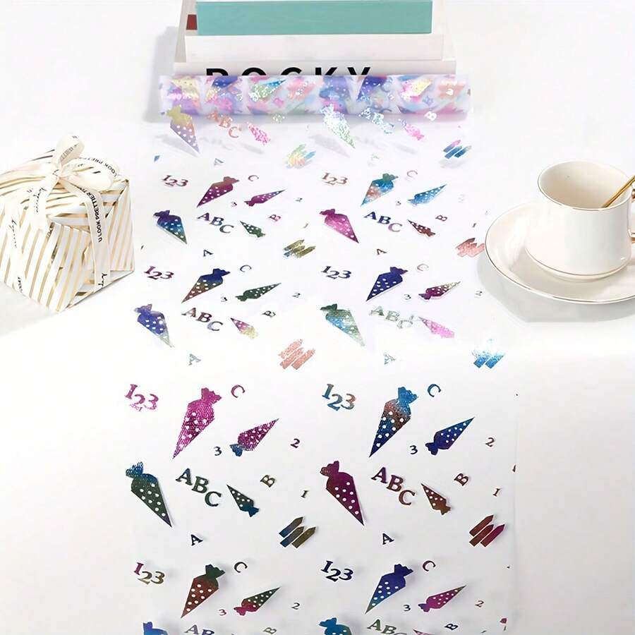 1pc 28*275cm Christmas Colorful Candy Pattern Decorative Table Runner, Suitable For Events, Parties, Weddings, Birthday Parties, Christmas, New Year, Thanksgiving, Halloween, Home Decor, Dining Table Scene Decoration - 28*275cm - View 1