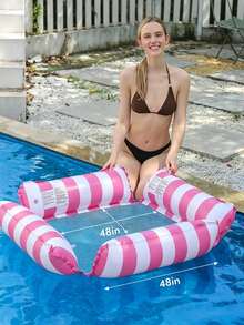 1pc/3pcs/4pcs/5pcs Summer Adult 4-In-1 Multifunctional Inflatable Pool Float Hammock, Unisex, Beach Pool Floating Hammock Inflatable Float, Family Pool Party, Water Leisure Game Equipment Accessories Props, Inflatable Raft, Can Lie Or Sit Water Resting Stress Relief Equipment - Royal Blue - View 4
