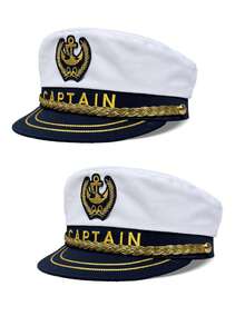1pc/2pcs Unisex Embroidered Captain Hat, Uniform Prop Captain Hat, Suitable For Party Accessories - Style D - View 14