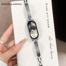 Daily Elegant Versatile Watch Band, Multi-Element, Light Luxury Elegant Niche High-End Ice Crystal Bracelet Design, Compatible With Xiaomi Band 10/9/8 Size, Quick Release Buckle Design, NFC Version Shared Function, Multi-Function High-End Smart Sports Couple Watch Band Accessory - Multicolor - View 13