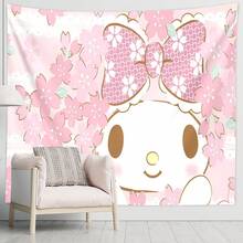 1pc Cute Cartoon Style Room Decor - Suitable For Bedroom, Living Room And Dormitory. Featuring A Cute Picnic Theme Wall Hanging, Also Serves As A Fabric Banner For Holiday Celebrations. Perfect For Decorating Rooms, Dorms And Indoor Leisure Spaces. Great As A Birthday Or Holiday Gift For Fans And Friends, Or As A Home Decor Background. - 1PC - View 3
