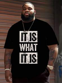 Men's Summer  T-Shirt, Artistic Style T-Shirt, Casual And Comfortable Men's T-Shirt, PLUS SIZE - Black - View 1