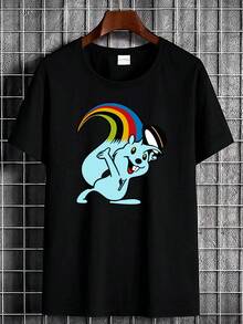 Unisex-T-Shirt im Vintage-Look mit Retro-Maskottchen der Universiade Zagreb 1987 in Kroatien, weiches, atmungsaktives Material für lässige Streetwear im Alltag. - Schwarz - Übersicht 1