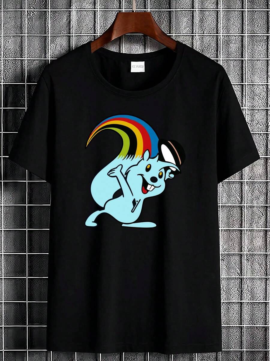 Unisex-T-Shirt im Vintage-Look mit Retro-Maskottchen der Universiade Zagreb 1987 in Kroatien, weiches, atmungsaktives Material für lässige Streetwear im Alltag. - Schwarz - Übersicht 1