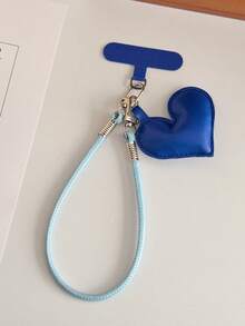 Ins Fashion Creative Leather Heart-Shaped Bag Charm, Heart Keychain, Phone Case Strap, Couple Backpack Pendant, Suitable For Phone Lanyard, CCD Camera Hanging Chain, Bag Decoration, Creative Anti-Loss Wrist Strap - Multicolor - View 6