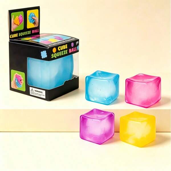 1pc New 5cm Large Translucent Soft Squeeze Fidget Toy Stress Relief Decompression Handheld Toy , Gift For Birthday Party, Random Box Or Bag Packaging