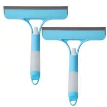 1/2-Piece 3-In-1 Window Cleaner With Integrated Sprayer, Silicone Squeegee And Absorbent Sponge, Cleans Windows, Mirrors And Shower Screens Without Water Marks, Available In White, Blue And Yellow, Multifunctional Household Cleaning Tool - 藍色 - 查看 13