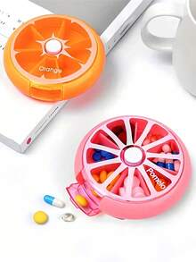 7 Grids Portable Mini Medicine Storage Box Moisture-Proof Leak-Proof For Vitamin Medicine Fish Oil Rotating Pill Bottle Dispenser Independent Lattice Pill Case Travel Daily Pill Box For Students Seniors And Travelers Travel Essentials - Multicolor - View 10