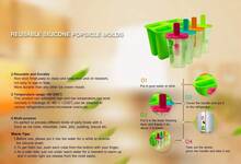 Juego minimalista de moldes de silicona para hielo: moldes de silicona con asas, ideales para baños y cocinas modernas, fáciles de desmoldar y perfectos para hacer helado casero. - Rosa + Verde - Ver 7