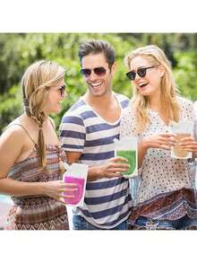 Reusable Beverage Bag, Plastic Material, Leak-Proof, Suitable For Juice, Drinks, Camping And Outdoor Activities - Multicolor - View 2