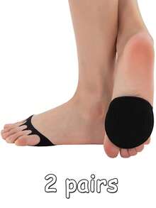 2/4/6 Pares de Meias Invisíveis de Meia Pata para Mulheres, Meias de Cobertura de Dedos para Sandálias, Meias de Meia Pata, Almofadas para os Pés, Meias de Dedos Abertos, Meias de Seda Antiderrapantes de Cinco Dedos - Multicolorido - Visão 17