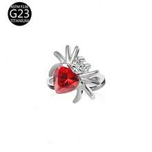1 buah Anting Tindik Tubuh Berbentuk Ceri/Bunga/Laba-laba/Hati dengan Hiasan Zirkonia yang Dipersonalisasi, Terbuat dari Titanium G23 Hypoallergenic, Cocok untuk Pemakaian Sehari-hari - Kuku tertanam - View 13