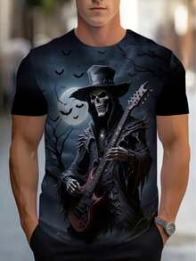 Camiseta 3D para hombre con diseño de la Parca, ideal para ocasiones casuales. Disponible en negro, es duradera y ligera, lo que la hace adecuada para el hogar, comedor o bar. Una camiseta g - Negro - Ver 1
