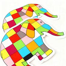 2Pcs Felt Hand Puppets, Emma The Plaid Elephant, Perfect For Classroom Storytelling, Themed Party Gifts, Decorations, And Back-To-School Essentials. - Multicolor - View 12