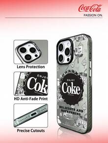 Coca-Cola Classic Phone Case, Vibrant And Passionate, Made Of Lightweight Materials With Anti Drop And Anti Slip Design, Protecting Your Phone Case In Cartoon Anime Style, Compatible With Apple 17, 17 Air,17 Pro,17 Pro Max,11,12,13,15,16 Pro,16 Pro Max,14 Plus,15 Plus,16 Plus,15 Pro,16 Pro Max,XR Waiting For The Model. Suitable For Gifting To Friends And Family - Black - View 3