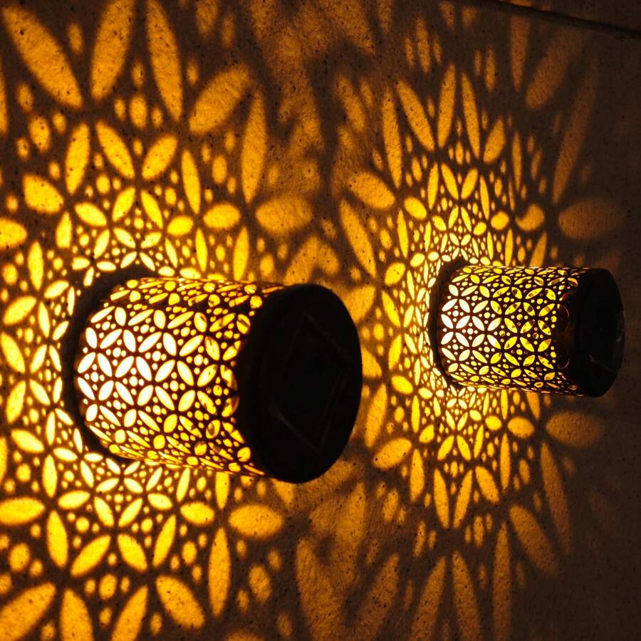 1/2/4 Packs Solar Metal Fence Lights, Waterproof Outdoor Step Deck Patio Decor, Mandala Pattern Garden Yard Ambient Lighting For Garden Post Patio Backyard Decor - 多款式 - 查看 1