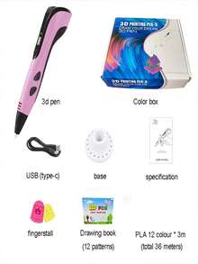 3D Drawing Pen, DIY Painting Printing Pen, 3D Graffiti, Type-C USB Interface, Batteryless, Suitable For DIY Creative Art Graffiti Drawing 3D Pen Set, Suitable For Birthday Gift, Christmas Gift, Creative Holiday Gift - View 10