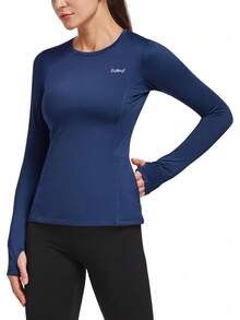 Camiseta térmica de forro polar para correr de mujer Baleaf - Paquete de 2 unidades en color negro - Ver 15