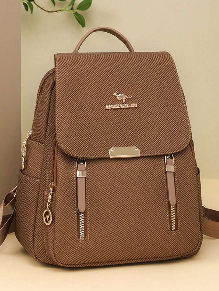 Mochila de cuero suave para mujer, mochila de gran capacidad para dama, mochila de viaje casual para mujer, mochila para chica - Beis - Añade 1