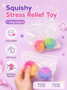 Schylling Juguete Sensorial Squishy Fidget, Juguete de Apretar de Bollo de Gelatina de Cristal Transparente con Degradado Arcoíris, Decoración Calmante de Bolsillo Mini para TDAH & Autismo, Juguete Suave para Alivio del Estrés & Ansiedad, Relleno de Calcetín & Regalo de Fiesta de Aula para Niños, Adolescentes, Niñas & Niños - Multicolor - Ver 4
