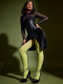 1 Pair 50D Women's Sheer Sexy Tight Leggings, Comfortable Soft Tights, Snag-Resistant Durable Pantyhose, Simple Versatile Preppy Style Socks, Suitable For Valentine's Day, Halloween, Christmas, Home, Travel, And Socializing - Multicolor - View 5