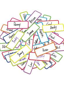 Colorful Border Magnetic Erasable Refrigerator Label Stickers, Creative Mini Magnetic Blackboard Memo Pads, Classification Label Stickers, Home Storage Food Memo Document Classification Magnetic Note Pads Set, Back To School - Multicolor - View 7
