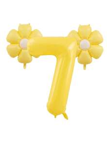 3pcs Giant 40 Inch Lemon Yellow Number 0-9 Balloon Set, Includes 18 Inch Fresh Daisy Balloons, Suitable For Birthday, New Year, Anniversary, Anniversary Party Decoration, 40 Inch Large Number Birthday Balloons - Number - View 9