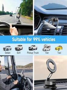 360° Three-Axis Folding MagSafe Car Phone Mount - Vacuum Magnetic Base, Supports Navigation, Compatible With All MagSafe Devices, Multi-Angle Adjustment, Compact Folding Design, Durable Hinge Structure, No Damage To Car Interior - A - View 7