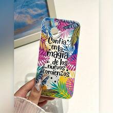 Funda protectora transparente anti-impactos con la frases motivadoras "Confía en la magia de los nuevos comienzos", compatible con iPhone 15/14/13/12/11/7/8/7Plus/8Plus/XSMAX/XS/X/XR. - Color mixto 1 - Ver 2