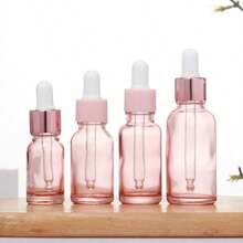 5pcs Pink Transparent Dropper Essential Oil Bottle Set, Summer Skincare Aromatherapy Liquid Dispensing Storage Tool, Pink And White Color Block Press Dropper For Precise Liquid Extraction And Single-Use Portion Control, Transparent Pale Pink Bottle Body For Easy Visual Monitoring Of Remaining Liquid Volume - Pink - View 4