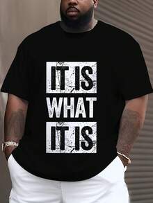 Men's Summer  T-Shirt, Artistic Style T-Shirt, Casual And Comfortable Men's T-Shirt, PLUS SIZE - Black - View 3