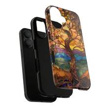 Funda para Teléfono Árbol de la Vida: Arte en Vidrio Manchado, Protección de Doble Capa para iPhone, HONOR, , OPPO - Multicolor - Ver 6
