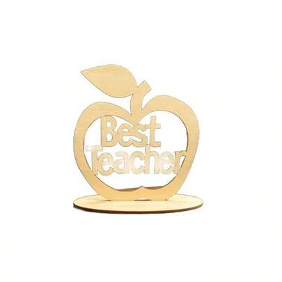 Soporte de madera natural con forma de manzana minimalista, decoración de escritorio con grabado "Mejor Maestro", regalo para la temporada de graduación y el Día del Maestro, decoración para el hogar y la oficina