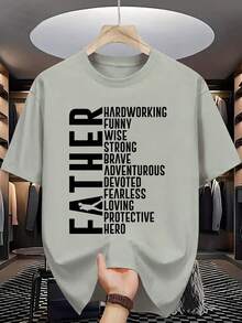 Men's Short-Sleeved T-Shirt, Summer, Comfortable, Made Of Micro-Elastic Polyester Fabric, Fashionable, Casual, Versatile, With Popular Print And Round Neck. - 淺灰色 - 查看 1