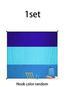 Manta de picnic de playa extra grande a prueba de arena, manta plegable impermeable para exteriores con bolsa de almacenamiento, 4 estacas de suelo y mosquetón, manta portátil ligera a prueba de arena para playa, parque, camping, senderismo, viajes y picnic familiar - A - Ver 8