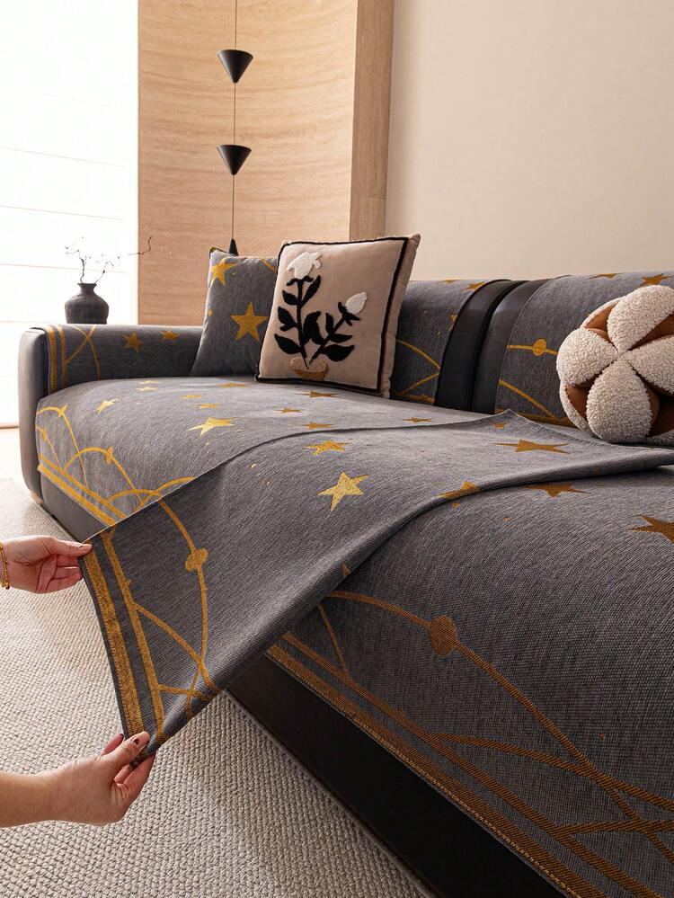 1 buah Sarung Sofa Anti Selip Gaya Bohemian untuk Semua Musim, Bantalan Kursi Jacquard Chenille, Tahan Goresan Hewan Peliharaan, Dapat Dicuci dengan Mesin, Dekorasi Ruang Rumah & Pelindung Sofa - Berbagai gaya 1 - View 2