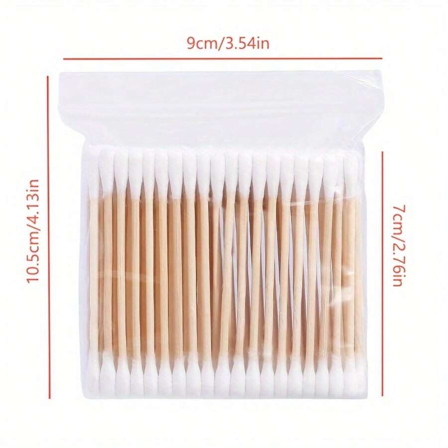 100/500/1000pcs Multi-Functional Makeup And Ear Cleaning Swabs, Dual-Use For Personal Care And Home Use. Dual-Head Design, Fragrance-Free Hypoallergenic Face And Ear Cleaning - Cotton Swab - View 1