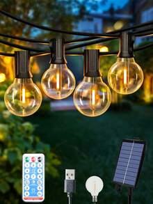 Outdoor String Lights G40,LED Festoon Rope Lights Fairy,Patio Garden String Light,Used For New Year Patio Garden Camping Party Terrace Decoration - Solar Energy - View 1