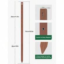 Fence Post Repair Stakes Kit – 75cm 29.5" Heavy Duty Ground Spikes For Broken Or Leaning Timber Posts – 2 Stakes Repair 1 Post - 4 PCS - View 6