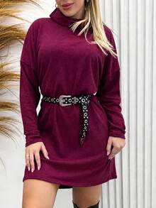 Long-Sleeved Dress By Lanzinha - Burgundy - View 1