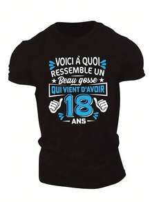 Fun French Men's Short Sleeve T-Shirt Summer T-Shirt Top - 白色 - 查看 9