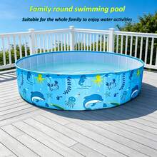78.74 Inch Large Round Outdoor Swimming Pool, No Assembly No Inflation Portable Water Play Pool - B - View 4