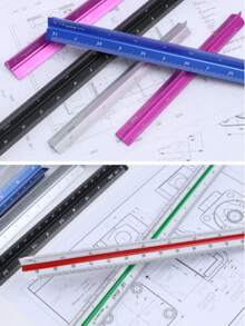 Lightweight Aluminum Triangle Ruler - 1pc, 30cm, Colorful Design - Drawing, Painting And Measuring Tool - Multiple Styles - View 6