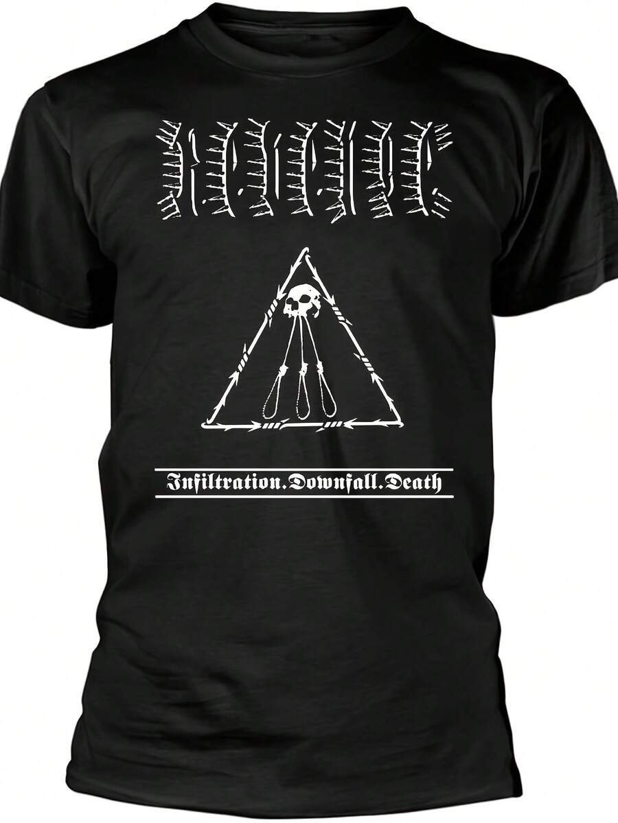 Schwarzes Herren-T-Shirt "Infiltration Downfall Death", perfekt für Freizeit, Zuhause, Outdoor, Arbeit und als Geschenk (Geburtstag, Valentinstag, Muttertag). Alle Größen. - Zurück - Übersicht 1